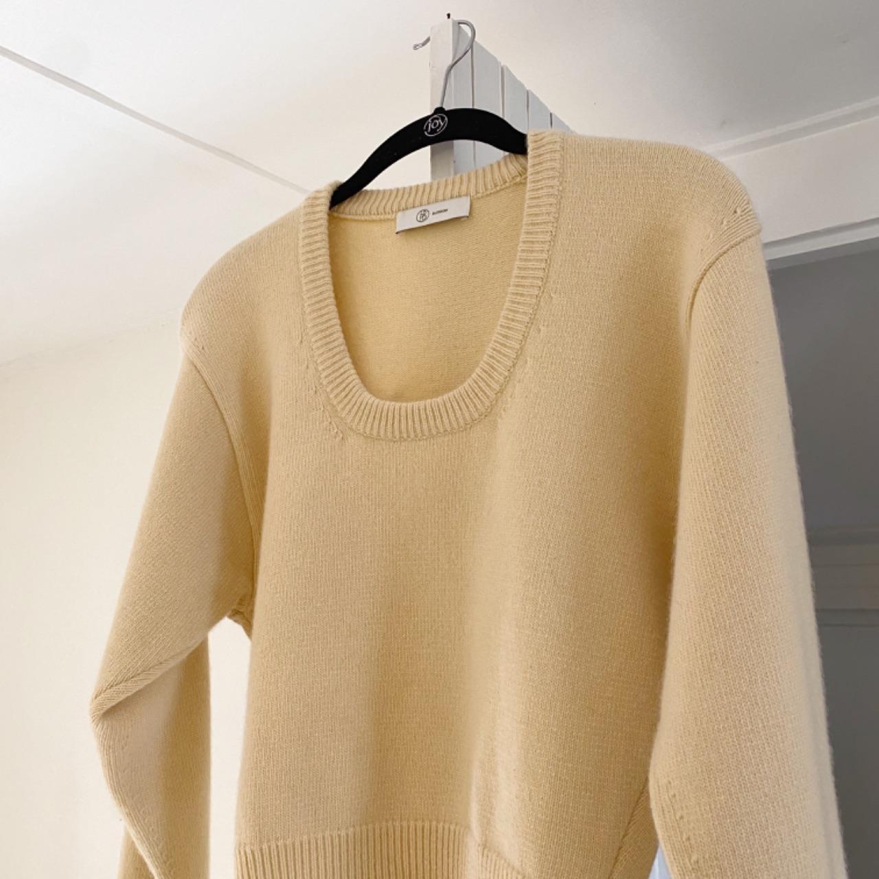 Blossom Wool Cashmere Knit Scoop Neck Sweater Size S
