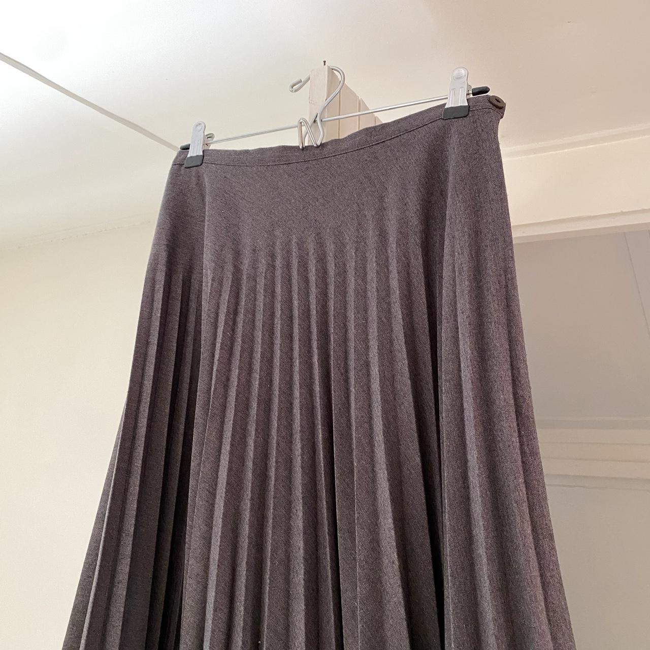 Hugo Buscati Collection Vintage 90s Wool Pleated Midi Skirt Size 8
