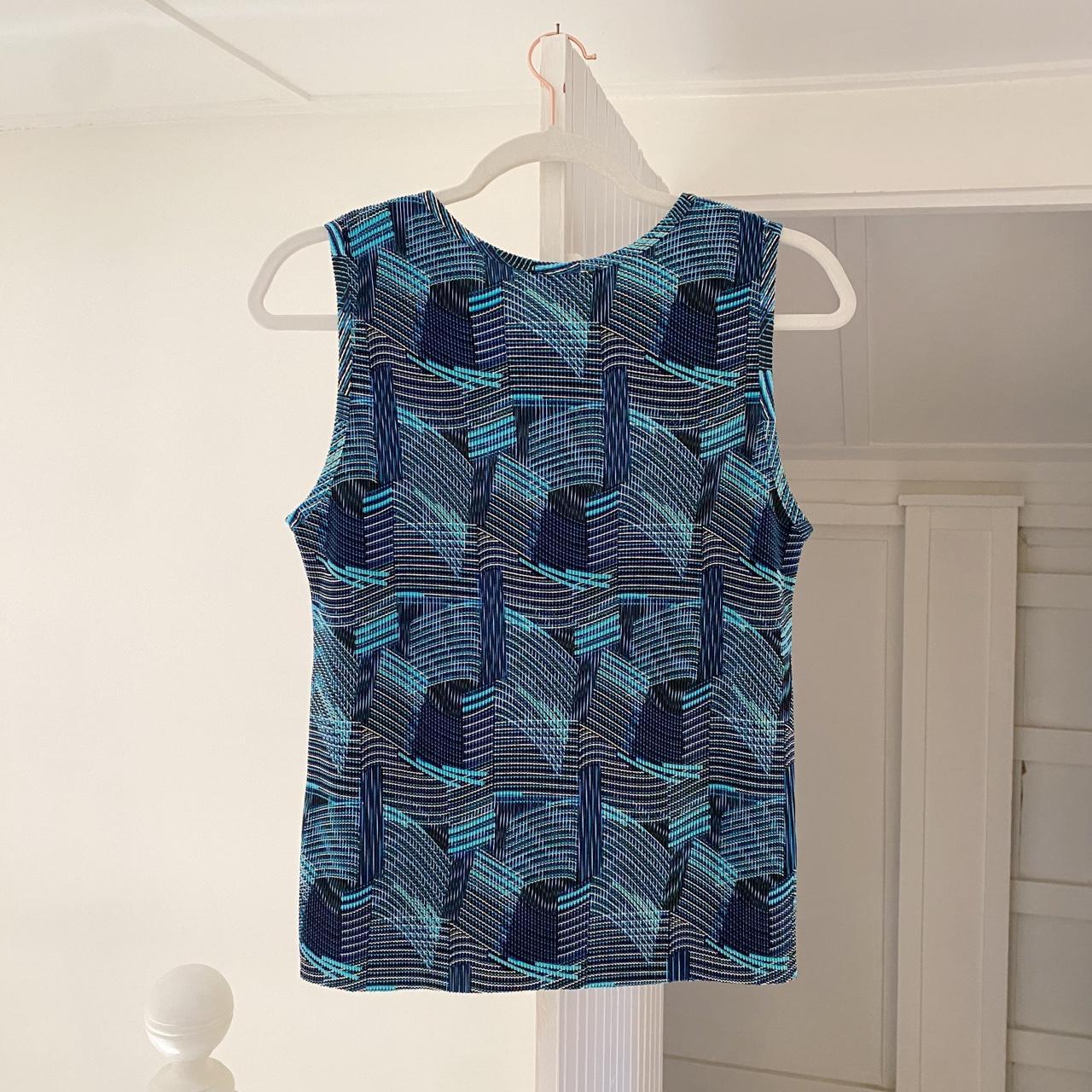 Plissé Vintage Y2K Printed Accordian Pleat Top Size L