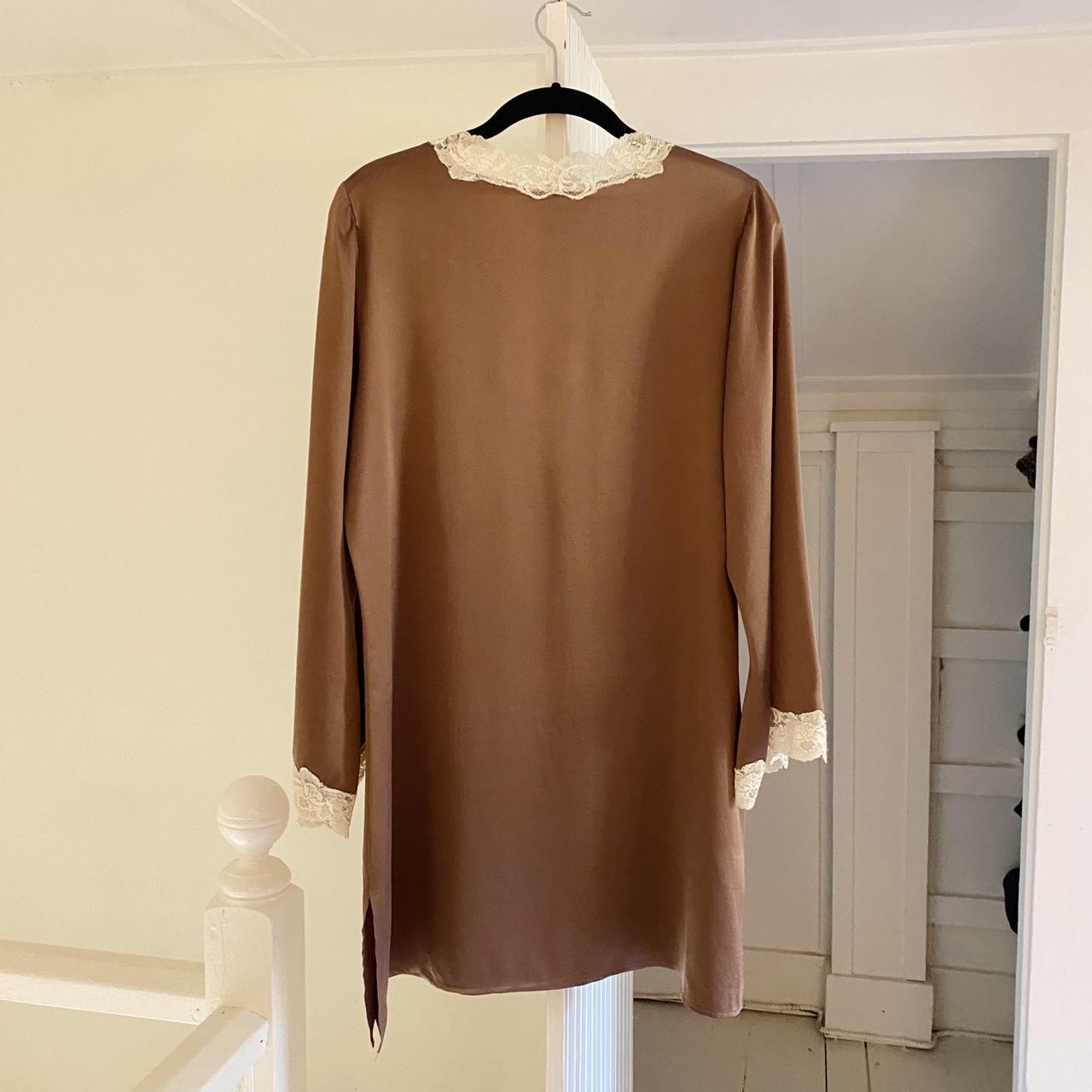 Christine Vancouver Vintage 90s Silk Satin Lace Trim Mini Slip Dress Size M