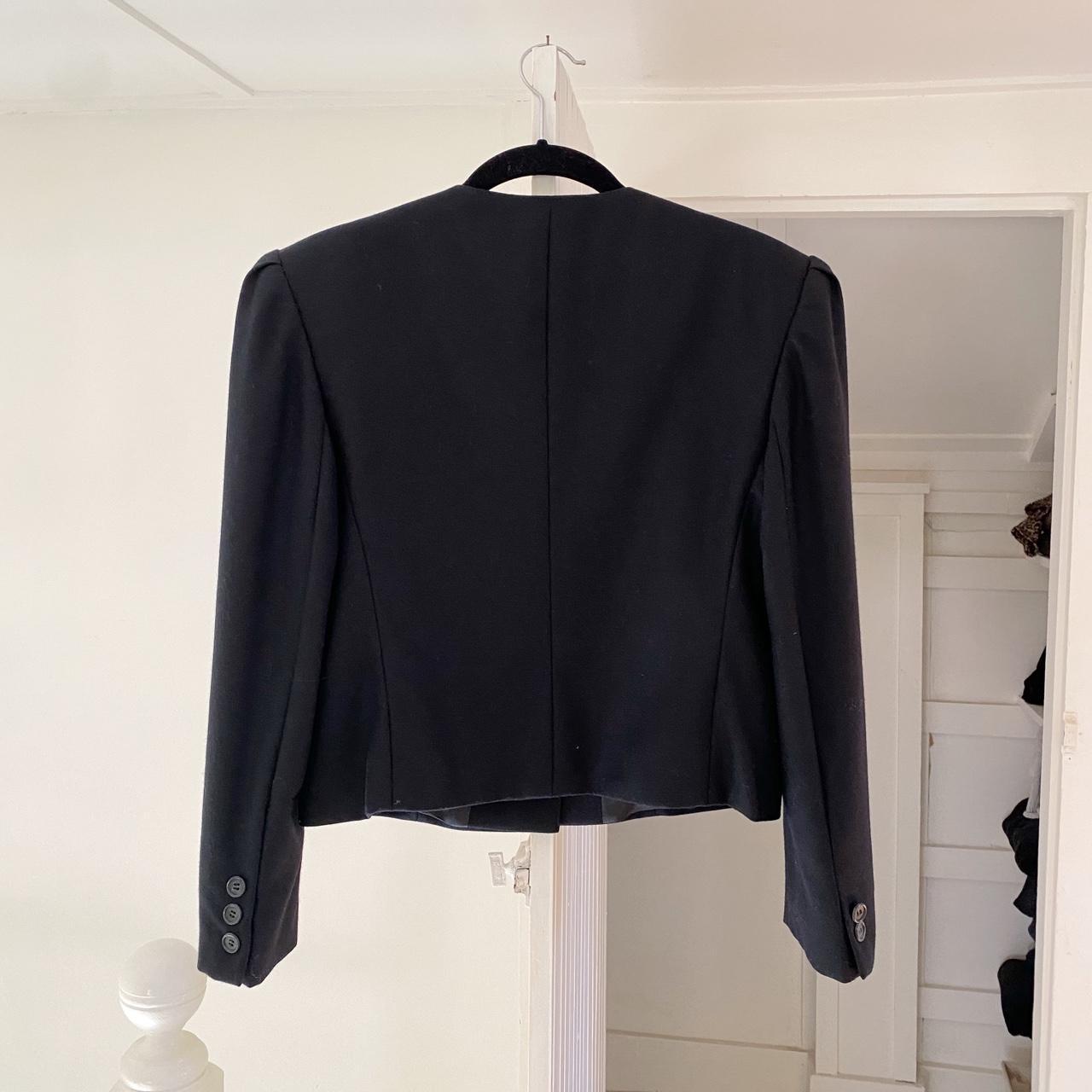 Giorgio Sant’Angelo Vintage 80s Wool Collarless Blazer Jacket Size 8