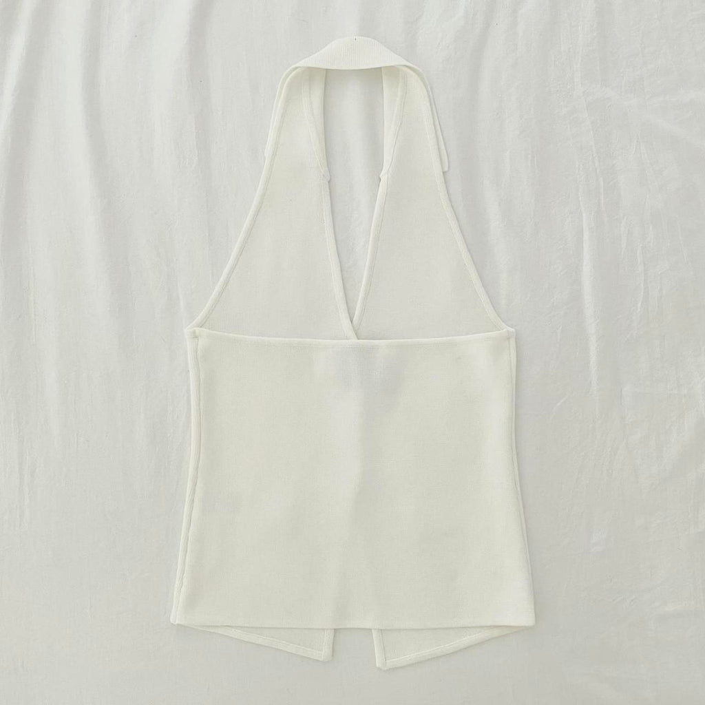 Misha Collection Bruna Halter Top Vest in Ivory Size S