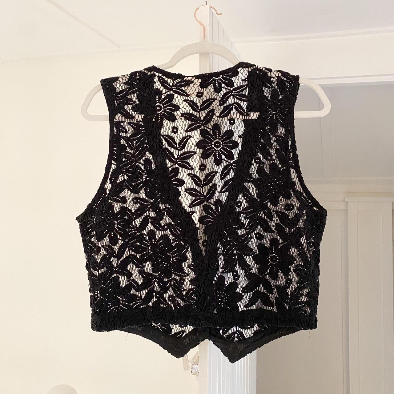 Clio Vintage 90s Sheer Lace Knit Vest Size S