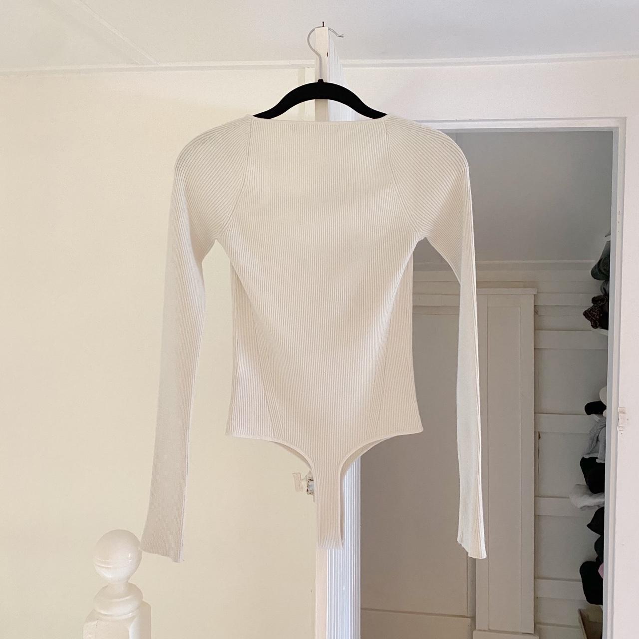 One Grey Day Seville Sweetheart Neck Knit Bodysuit Size S