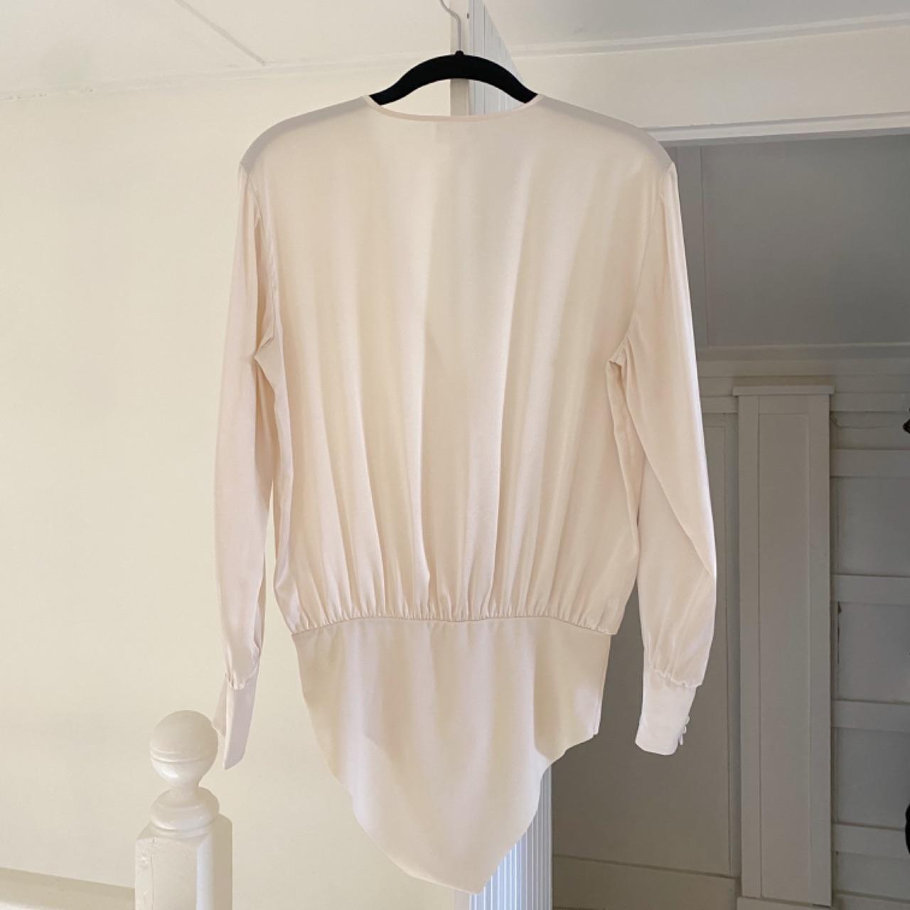 Cami NYC Allison Silk Satin Crossover Bodysuit Size S