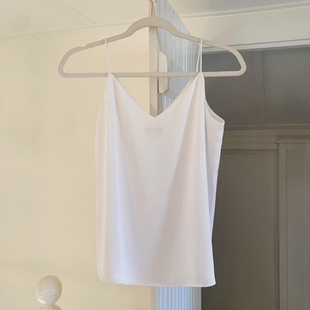 Calvin Klein V Neck Camisole Top in White Size PS