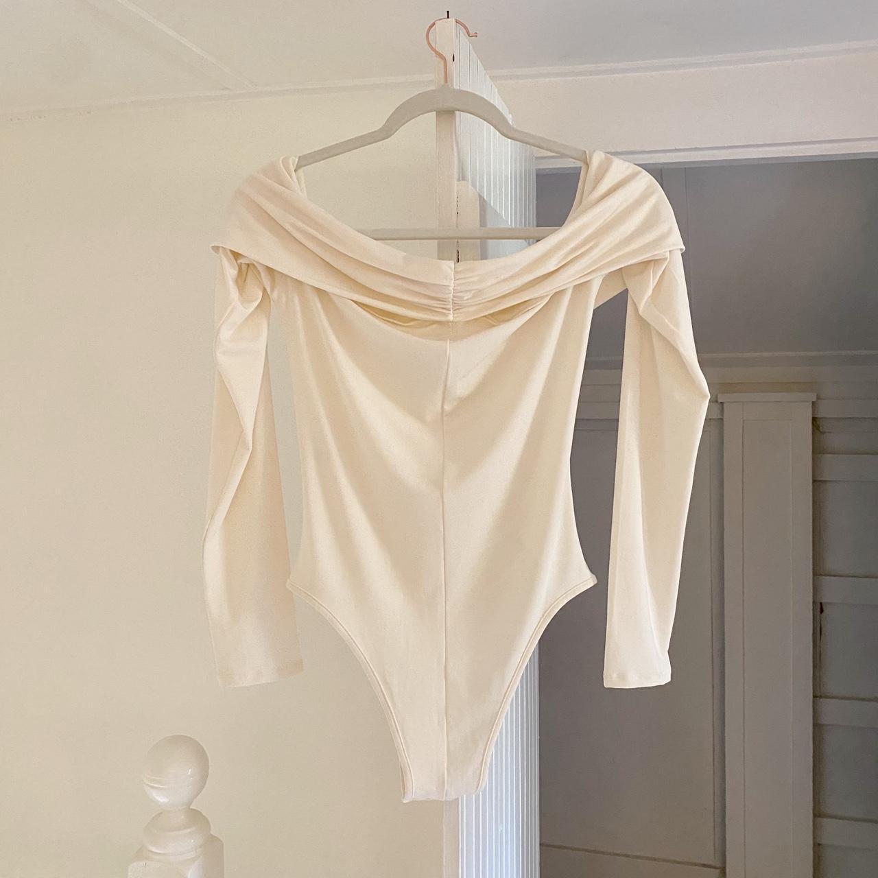 The Line By K Lunar Off Shoulder Bodysuit in Vanilla Size M