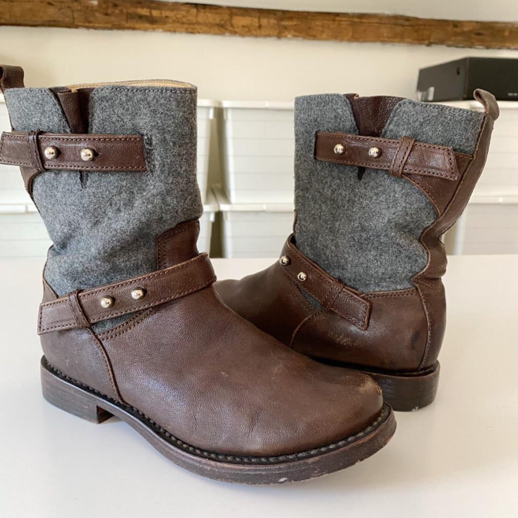 Rag & Bone Leather Mid-Calf Moto Biker Boots Size 6