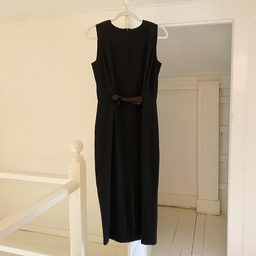 Breakin’ Loose Vintage 90s Tuxedo Vest Button Front Midi Dress Size 9/10