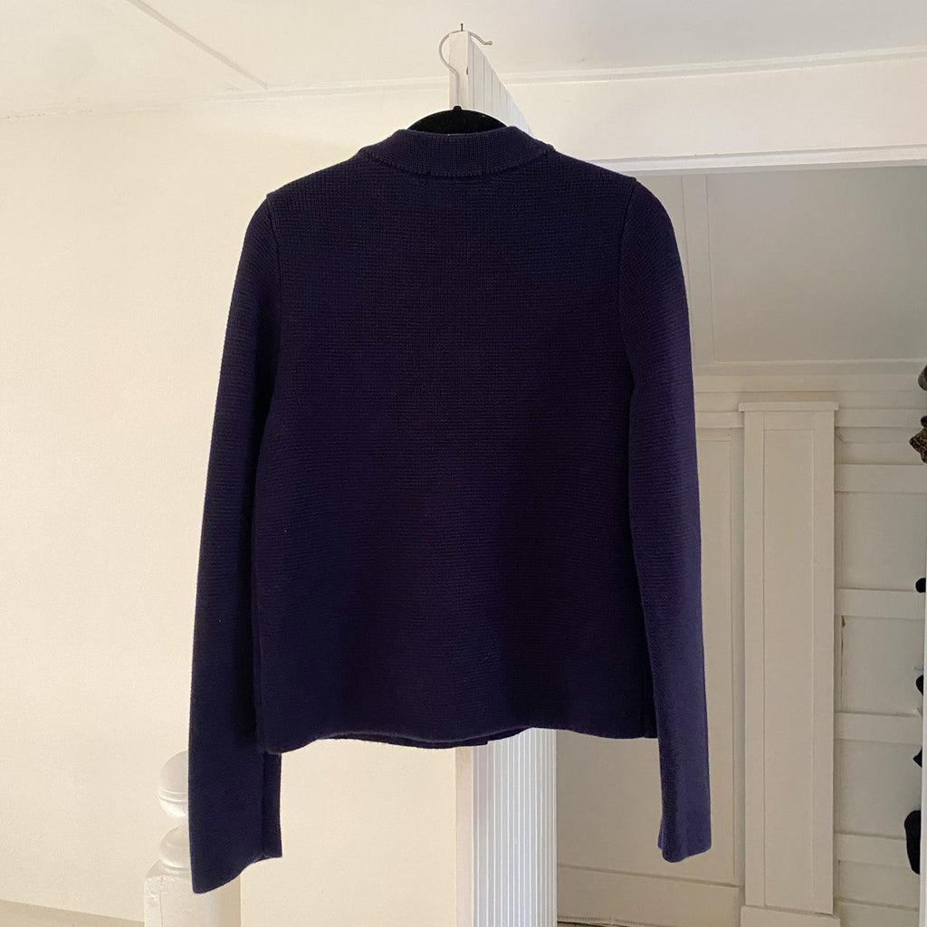 Boden Claudia Cotton Wool Cropped Cardigan in Navy Size 6