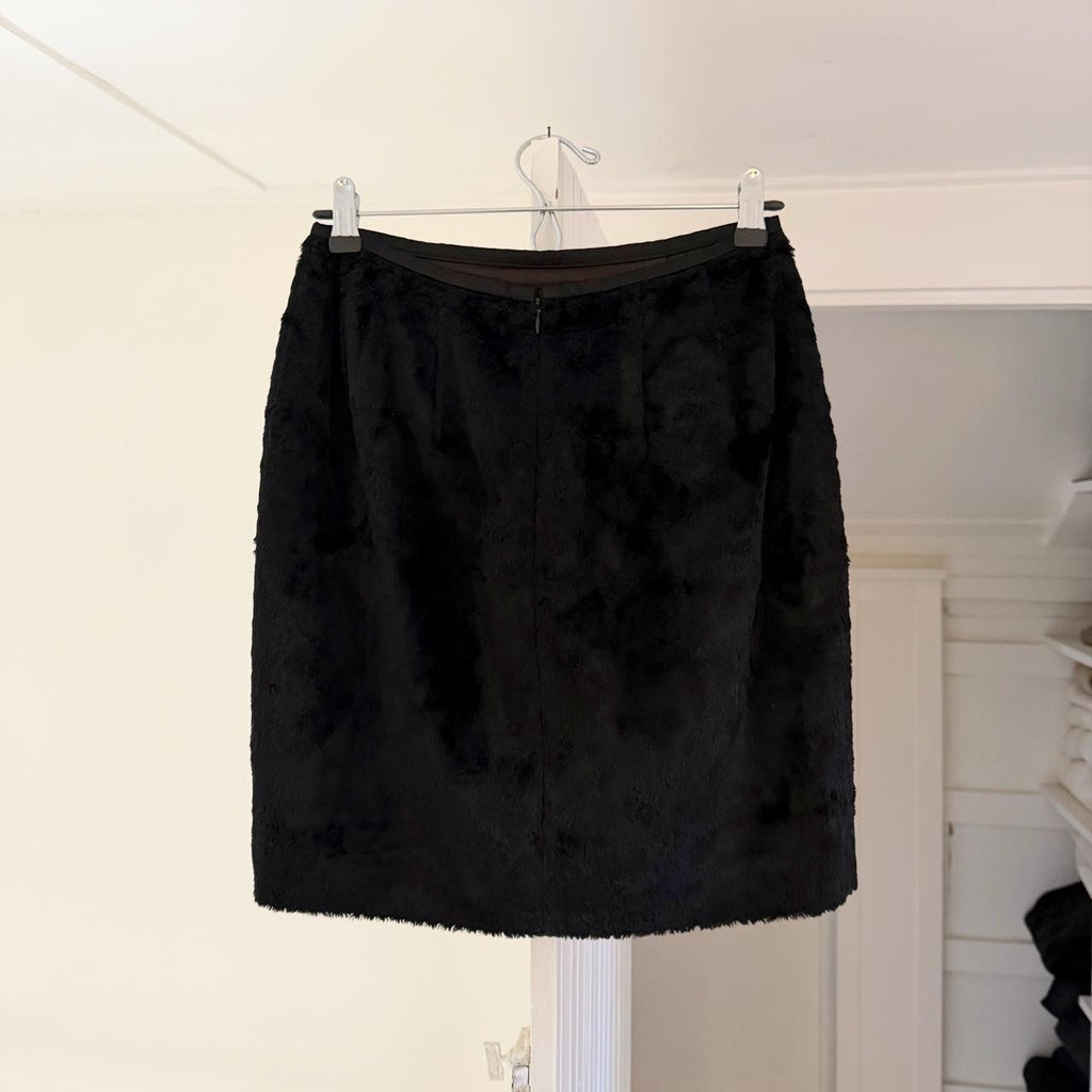 Tahari Vintage 90s Faux Fur Mini Pencil Skirt Size 6