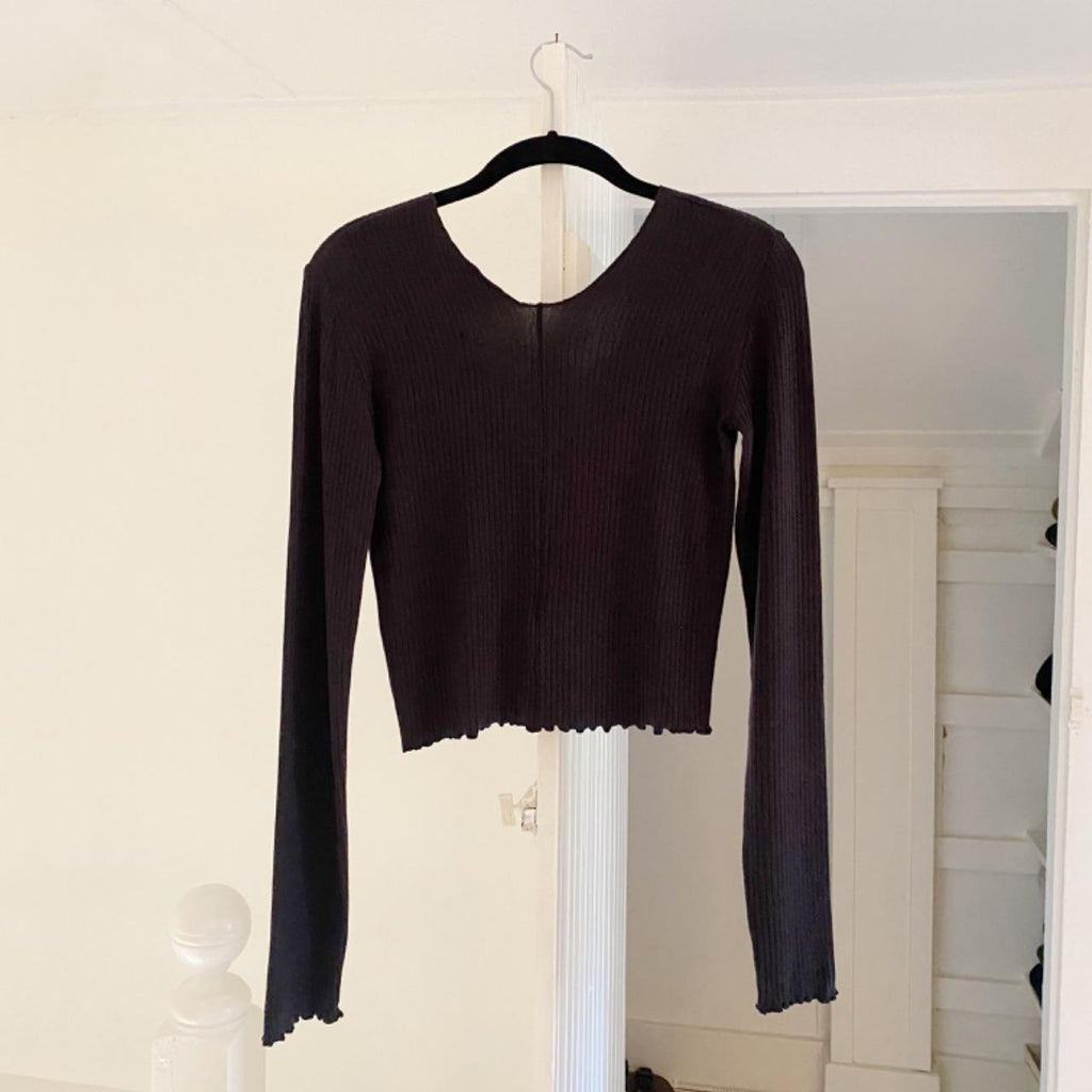 Cosabella Molly Modal Rib Knit Pajama Set in Black Size S