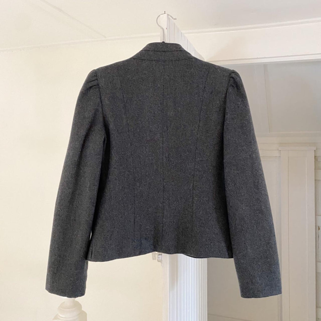 David Benjamin Vintage 80s Wool Asymmetric Cross Front Blazer Size 11/12