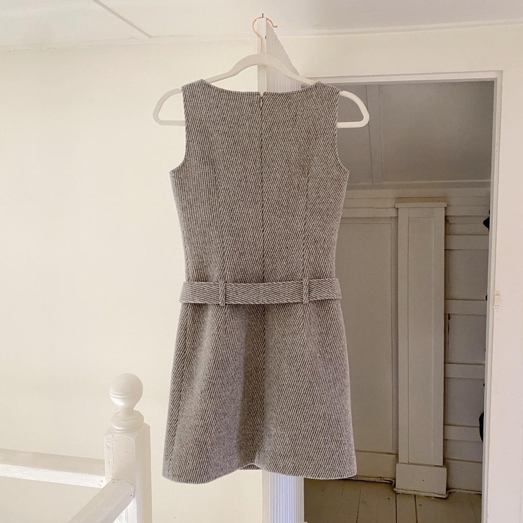 Queens Court Wool Knit Belted Drop Waist Mini Dress Size 1