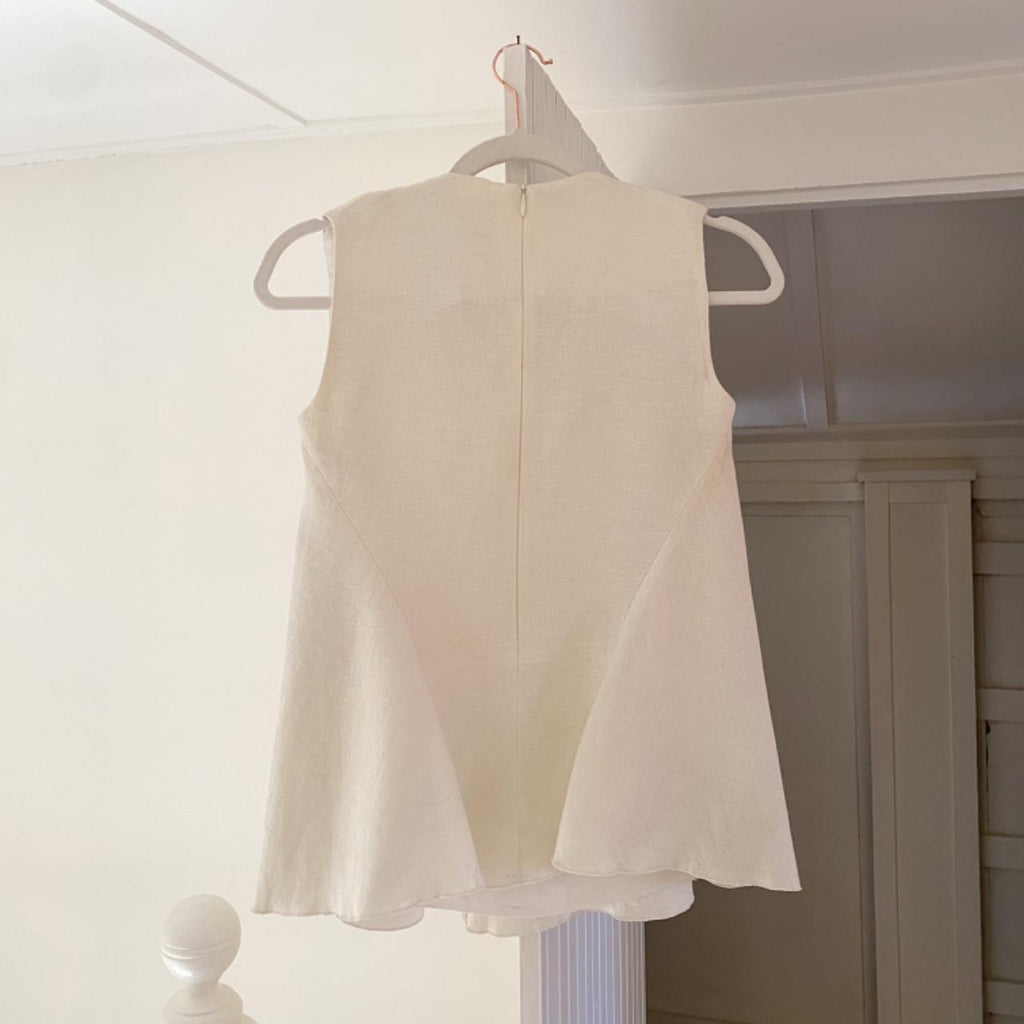 Ellery Venus Shell Peplum Top Ivory Size 2