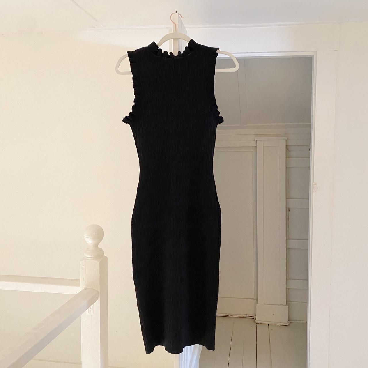 Modern Citizen Madelyn Ruffle Trim Midi Dress in Black Size S