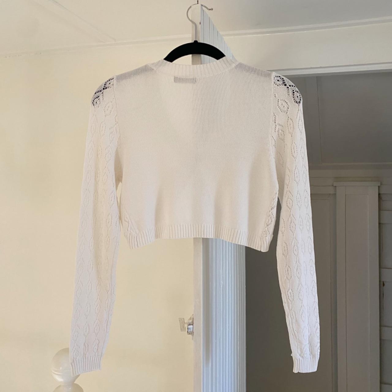 Roberto Cavalli Vintage Y2K Pointelle Knit Cropped Cardigan Shrug Size XS