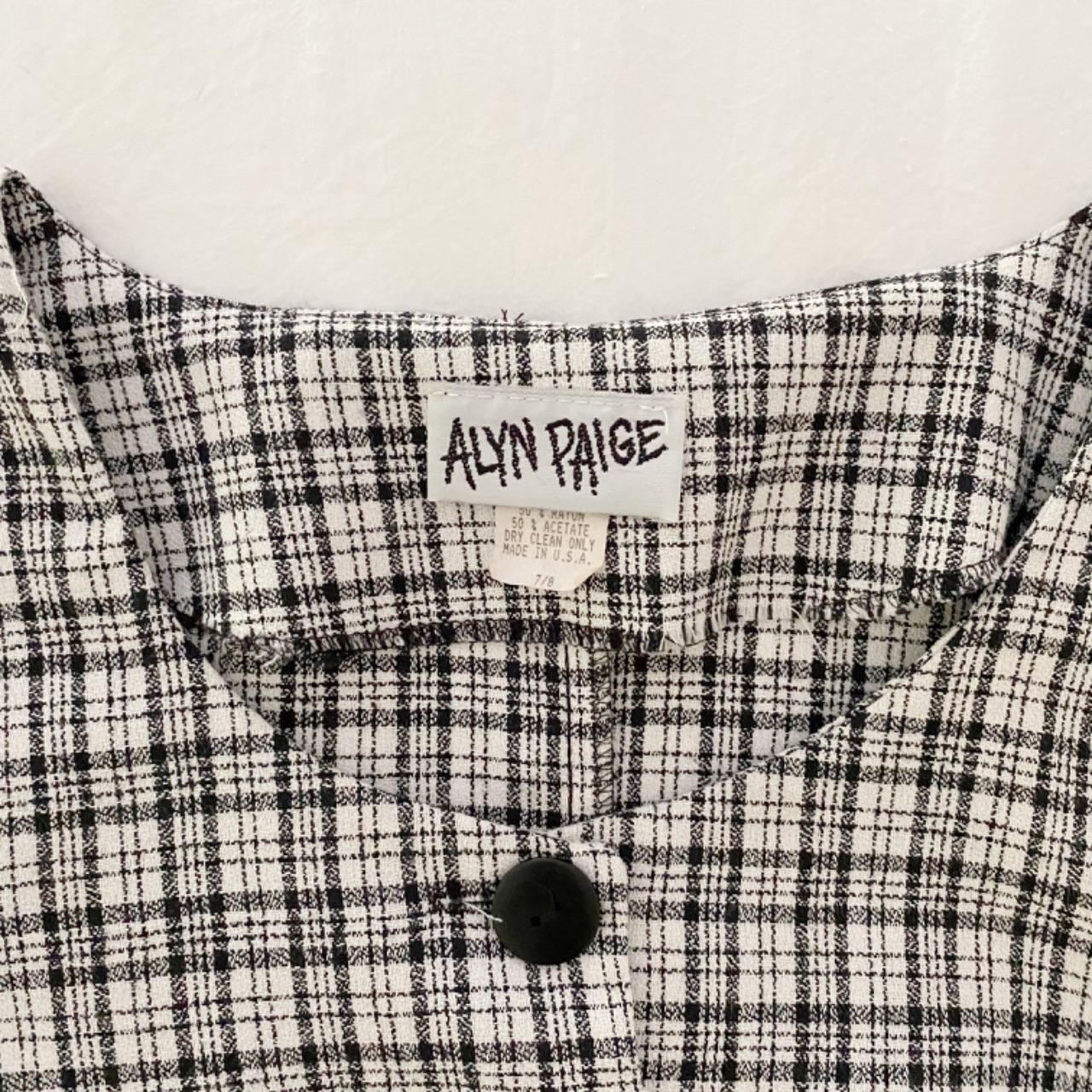 Alyn Paige Vintage 90s Plaid Cropped Short Sleeve Jacket Size 7/8