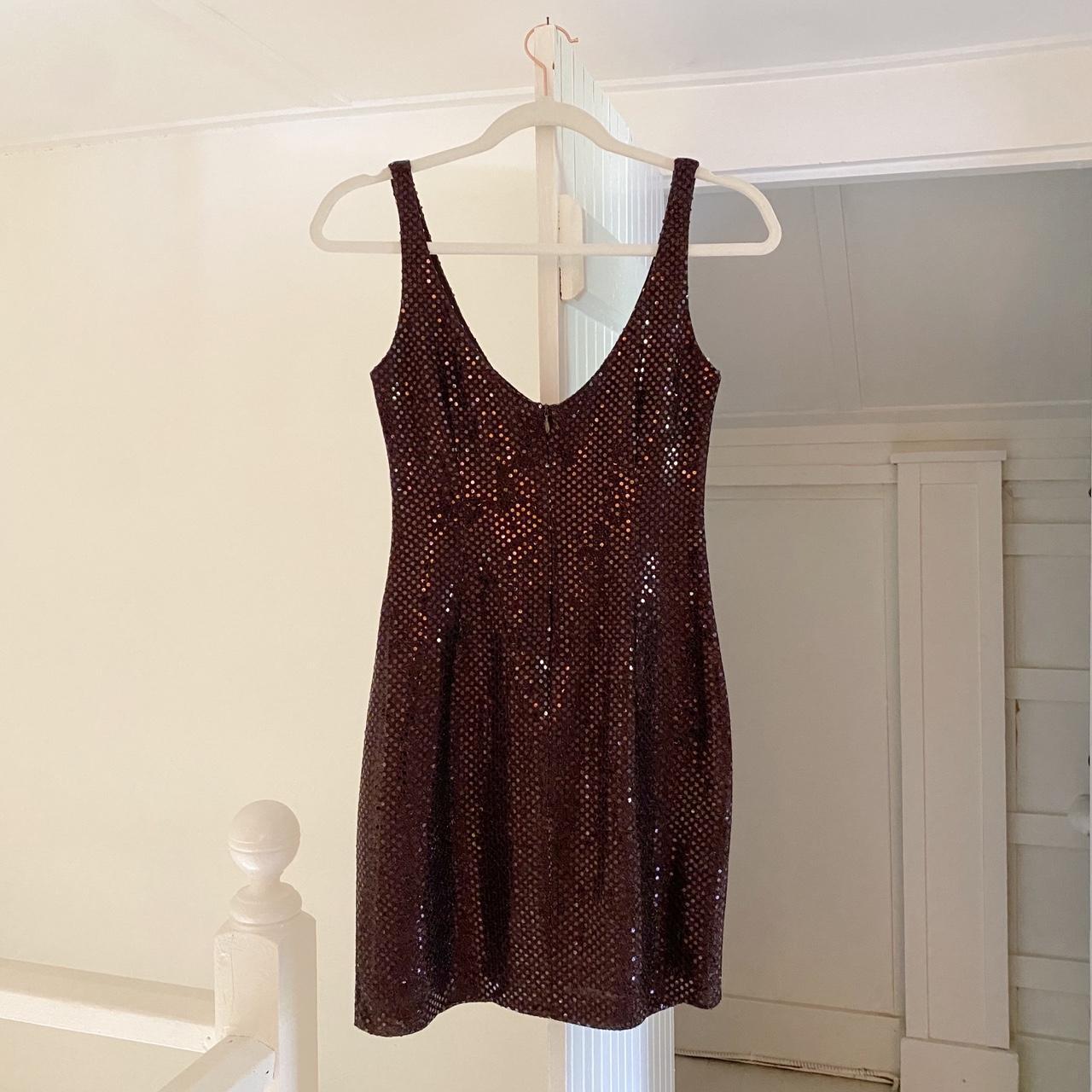 Hugo Buscati Collection Vintage 90s Metallic Sequin Mini Dress Size 2