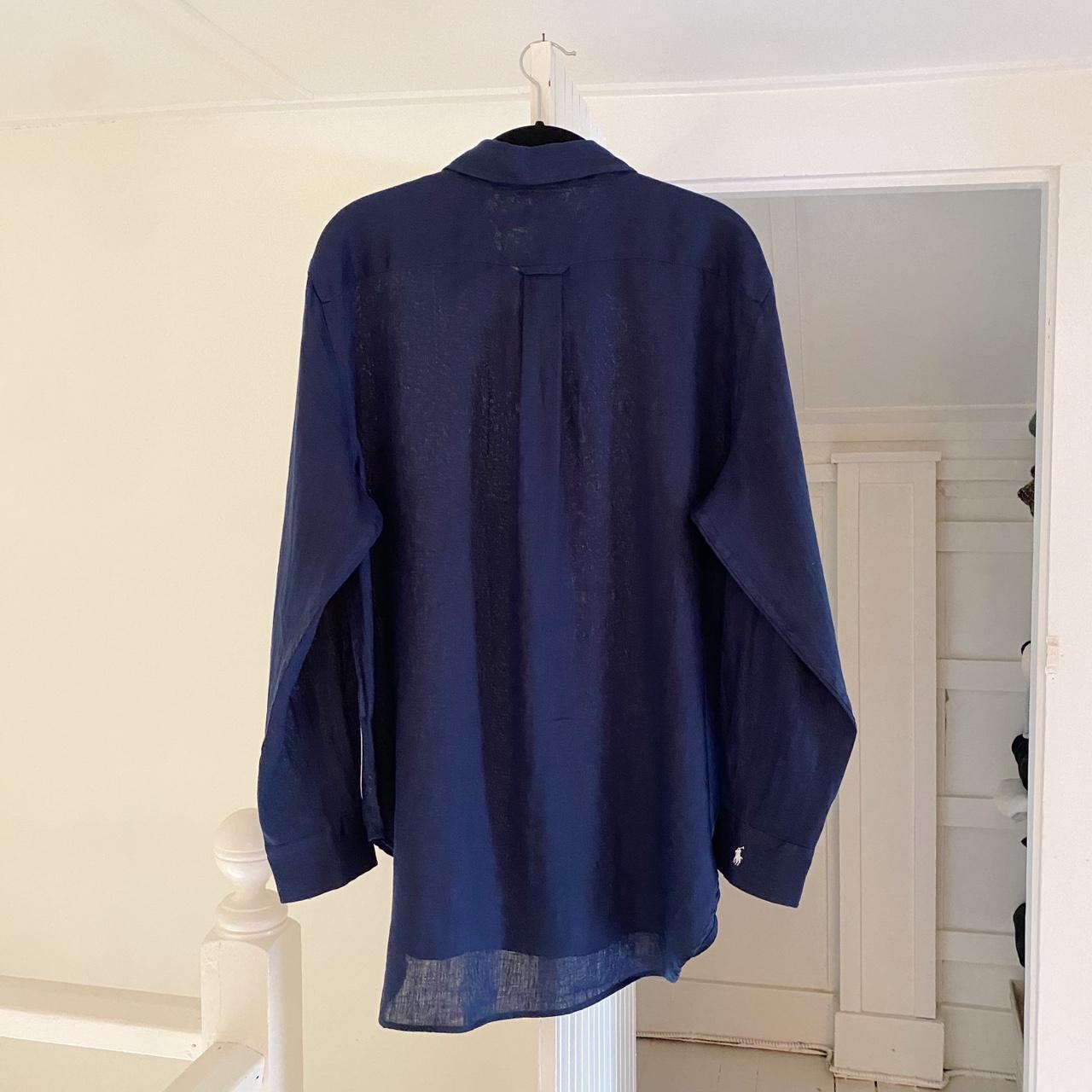 Polo Ralph Lauren Oversized Fit Linen Shirt Newport Navy NWT Size M