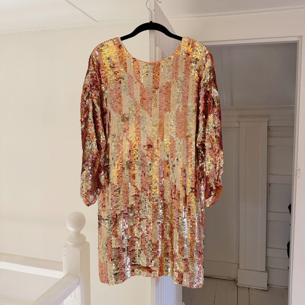 Jen’s Pirate Booty Boombox Sequin Mini Dress in Checkered Sunset Size XS/S