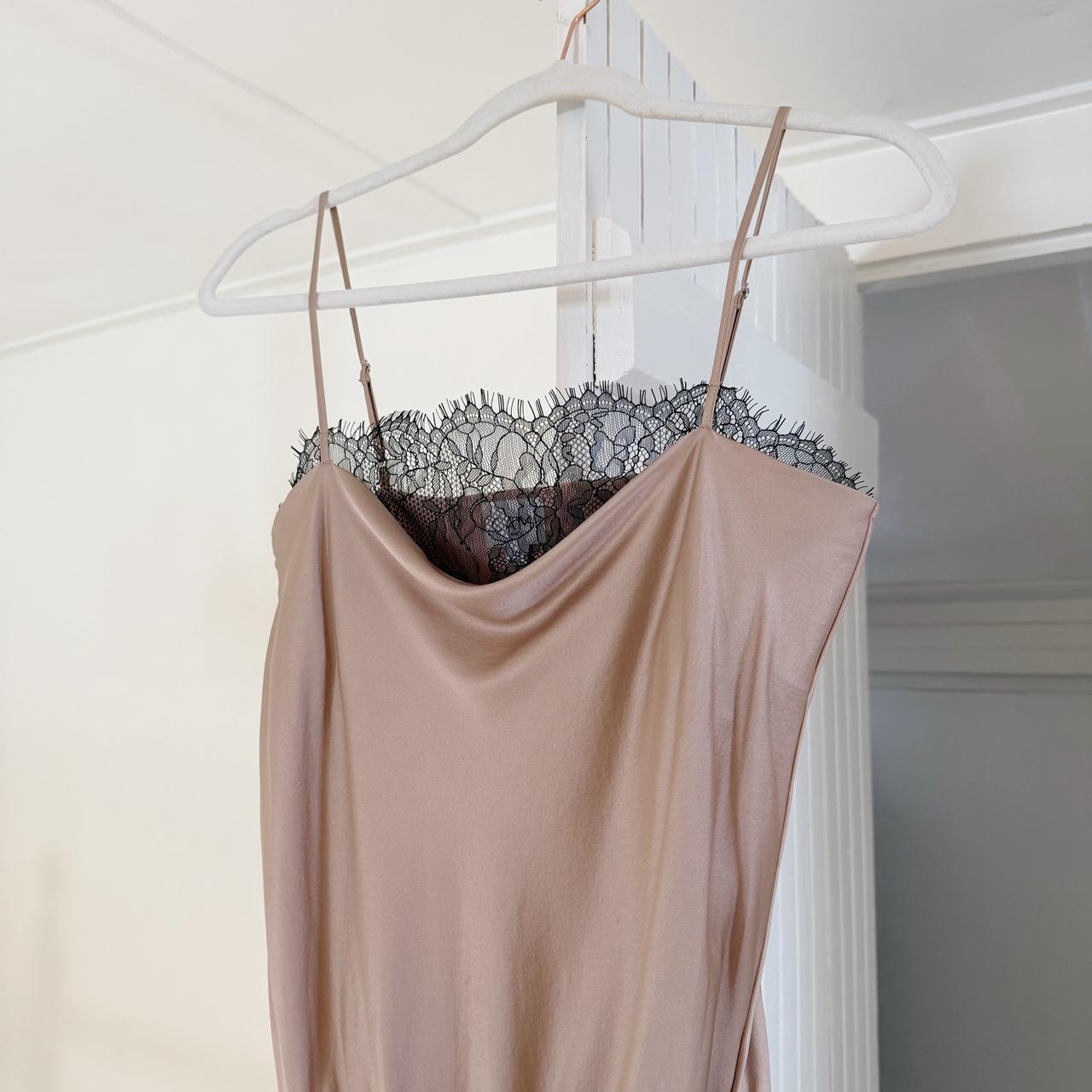 Cami NYC Romy Silk Satin Lace Trim Camisole Bodysuit in Rose Dust Size XS