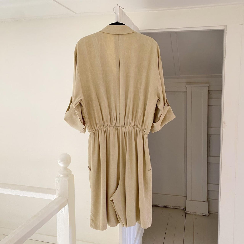 Dawn Joy Vintage 80s Double Breasted Trench Romper Size 13-14