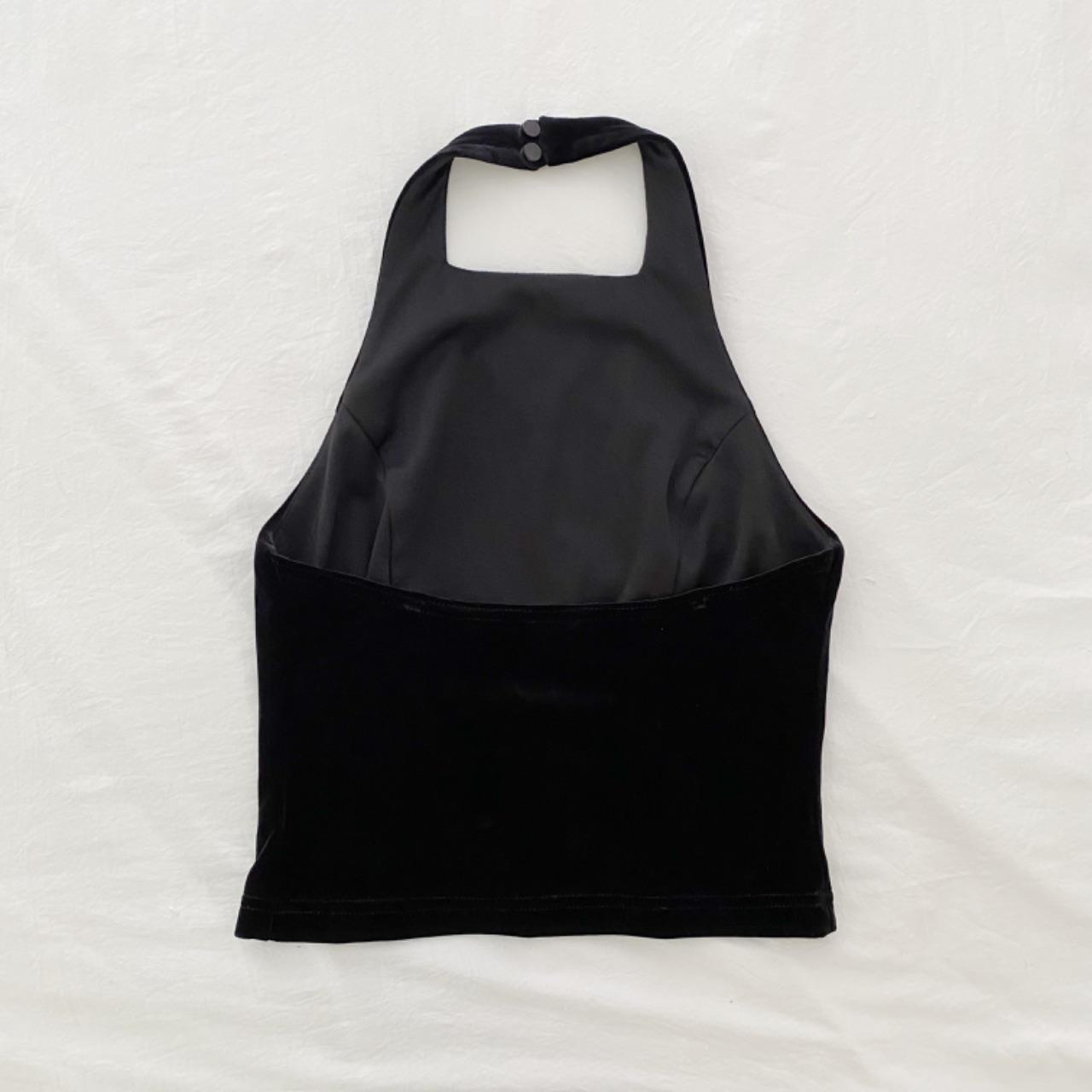 Be Smart Vintage Y2K Velvet High Neck Halter Top Size 5/6