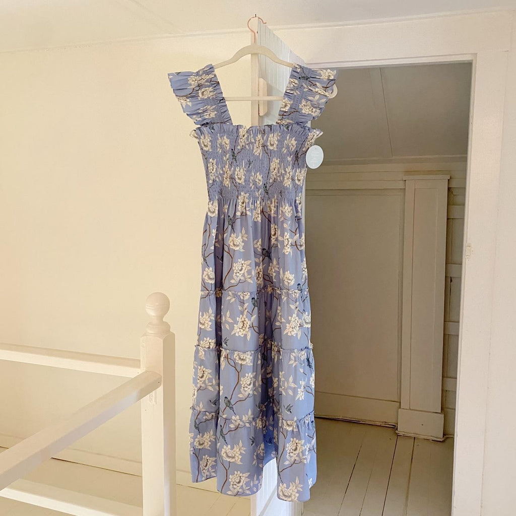 Hill House Home The Ellie Midi Nap Dress Diane Hill Blue Chinoiserie NWT M