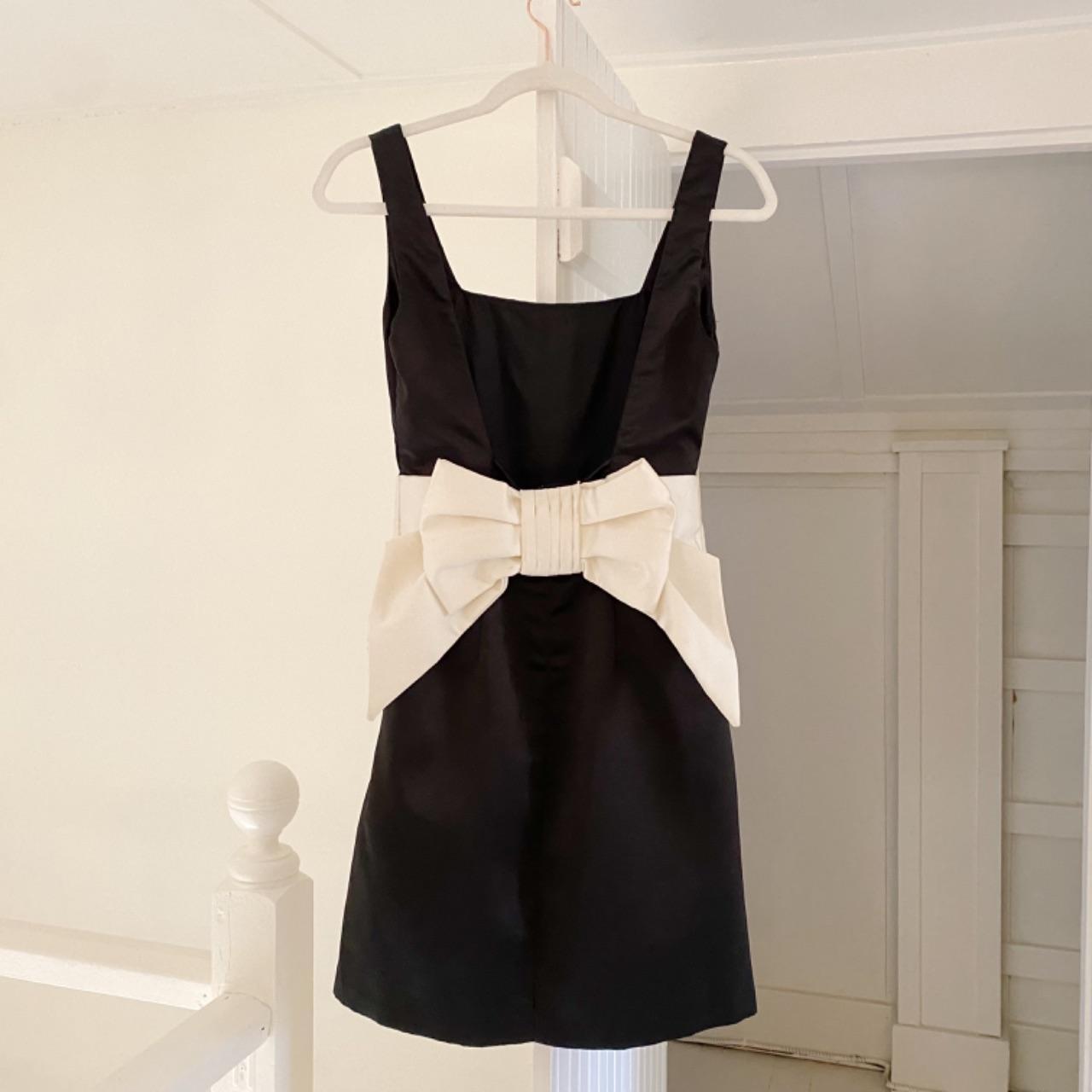 ABS Allen Schwartz Collection Vintage Y2K Satin Bow Back Mini Dress Size 6