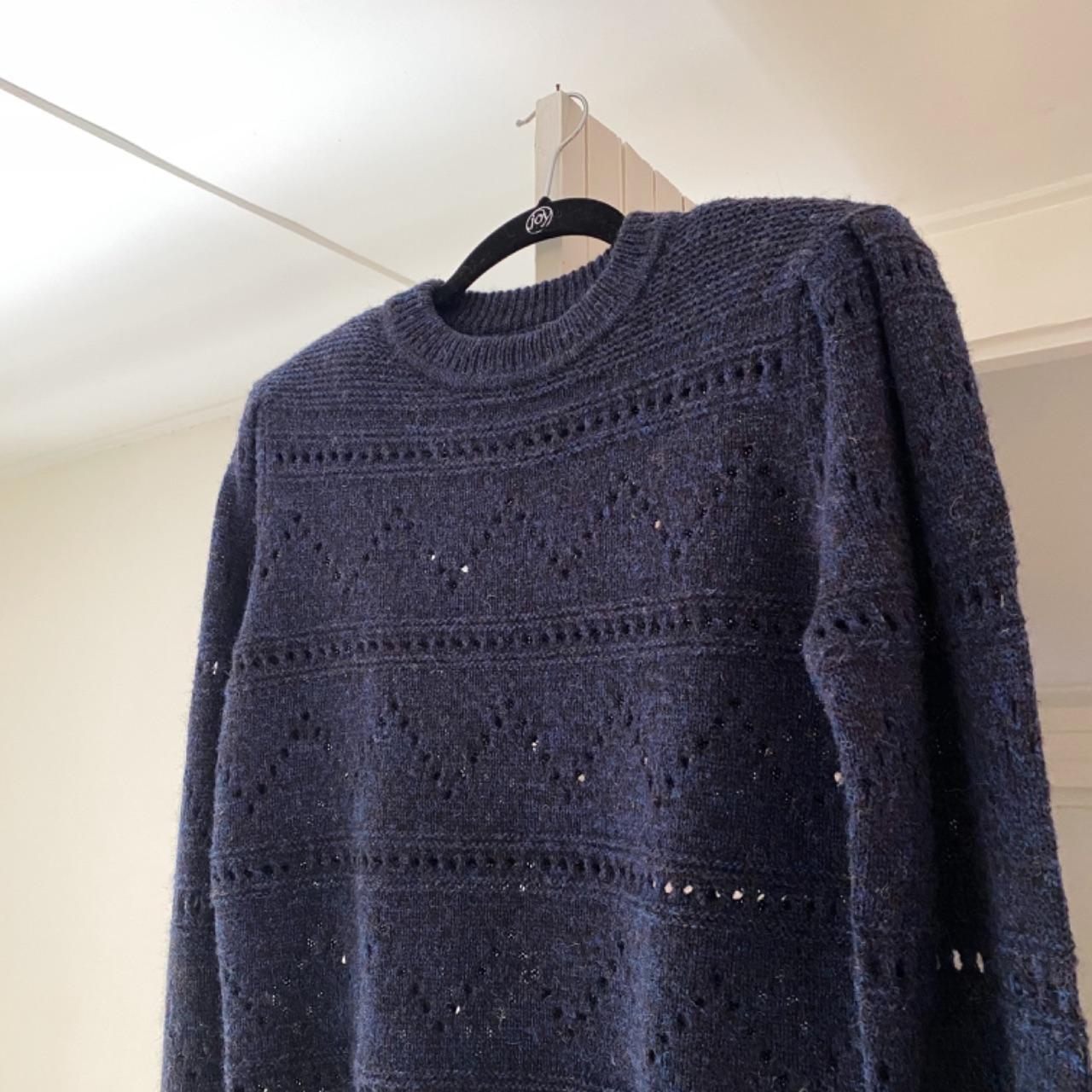 Isabel Marant Étoile Norma Wool Eyelet Sweater in Midnight Size 36