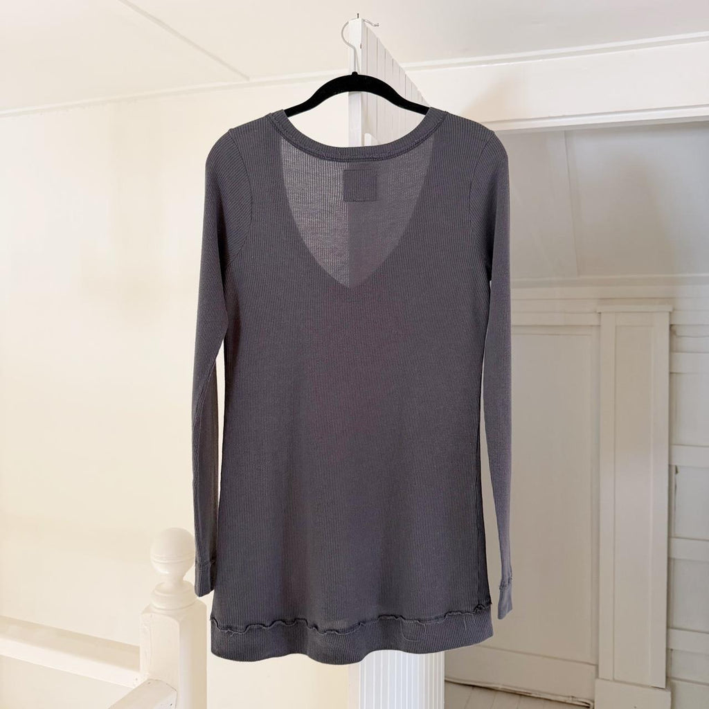 Chaser Cotton Modal V Neck Long Sleeve Tunic T-Shirt Size S