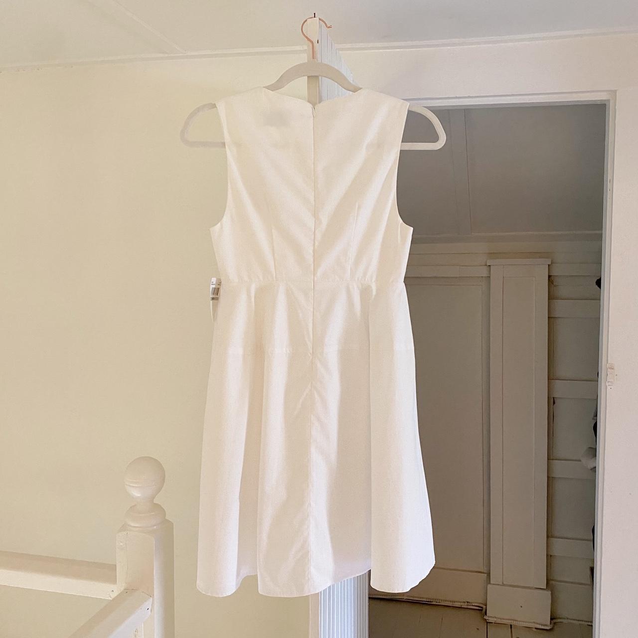 Matthew Bruch Apron Tie Babydoll Mini Dress White Poplin NWT Size 1