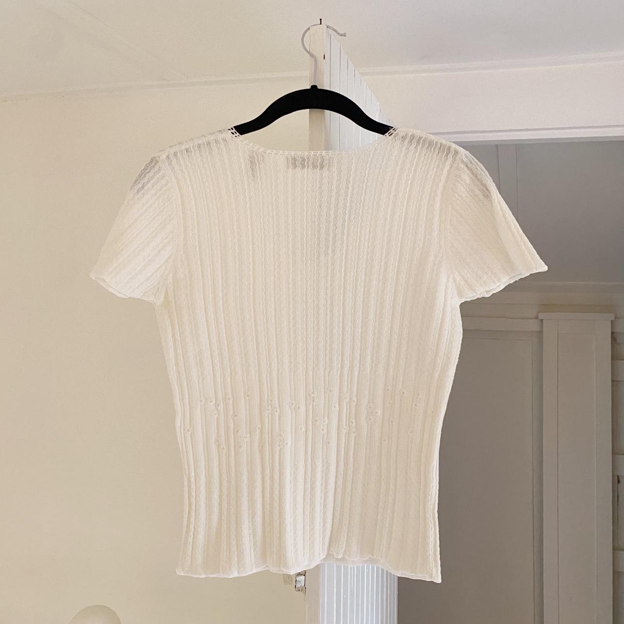 Valerie Separates Vintage Y2K Pointelle Knit Top Size PS