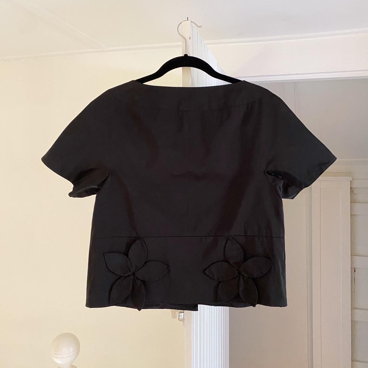 DKNY Vintage Y2K Floral Appliqué Short Sleeve Jacket Size P