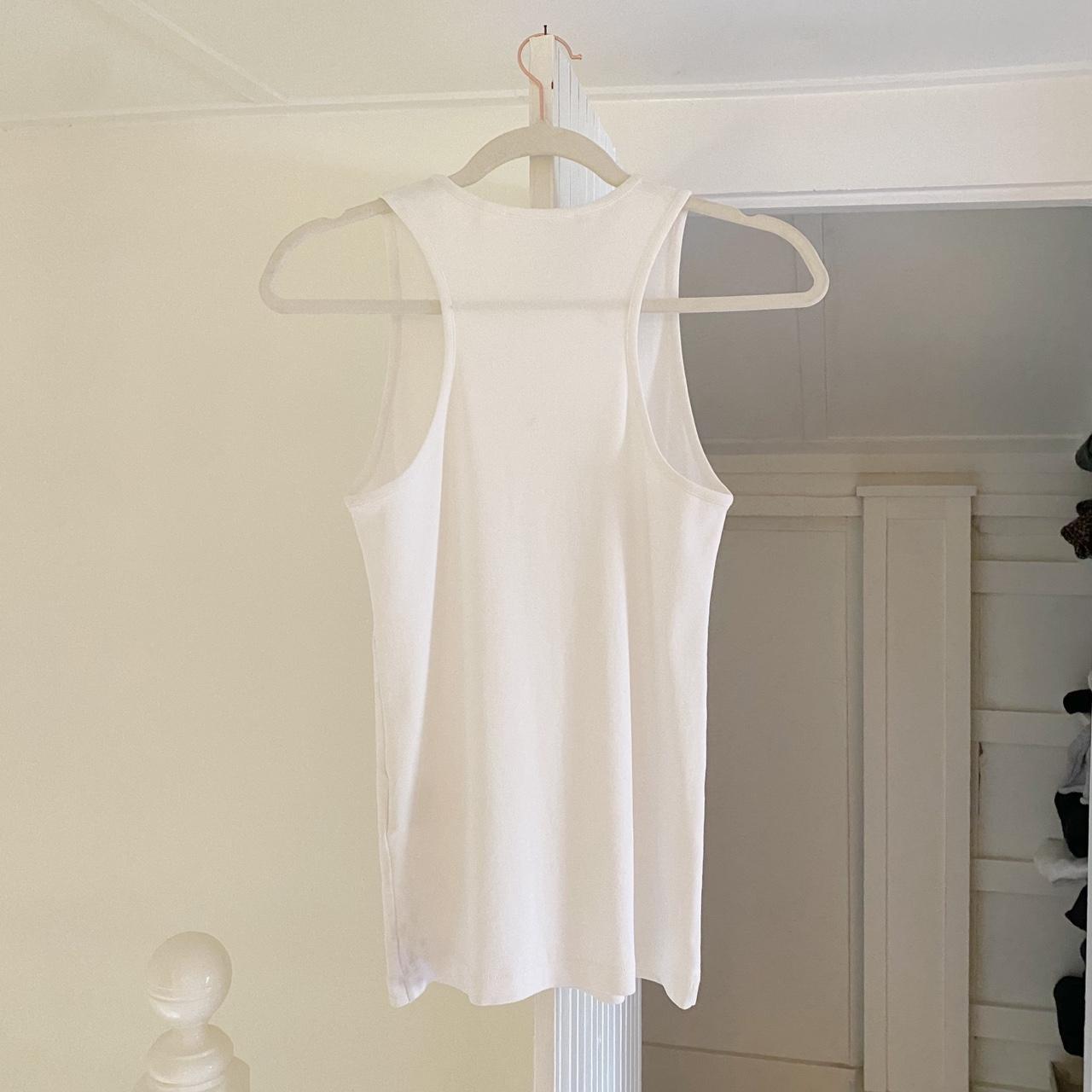 Helmut Lang Stacked Logo Tank Top in Chalk White Size S