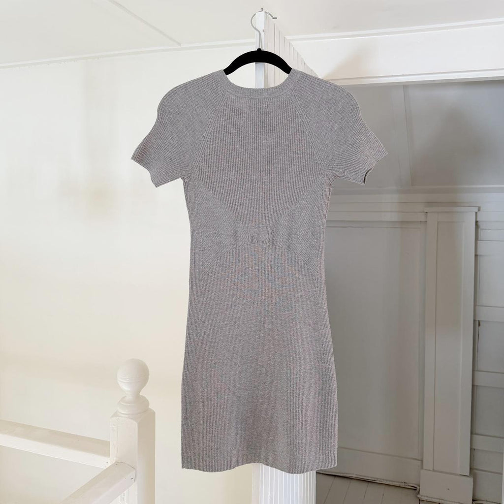Leith Metallic Ribbed Knit Mini Dress Size S