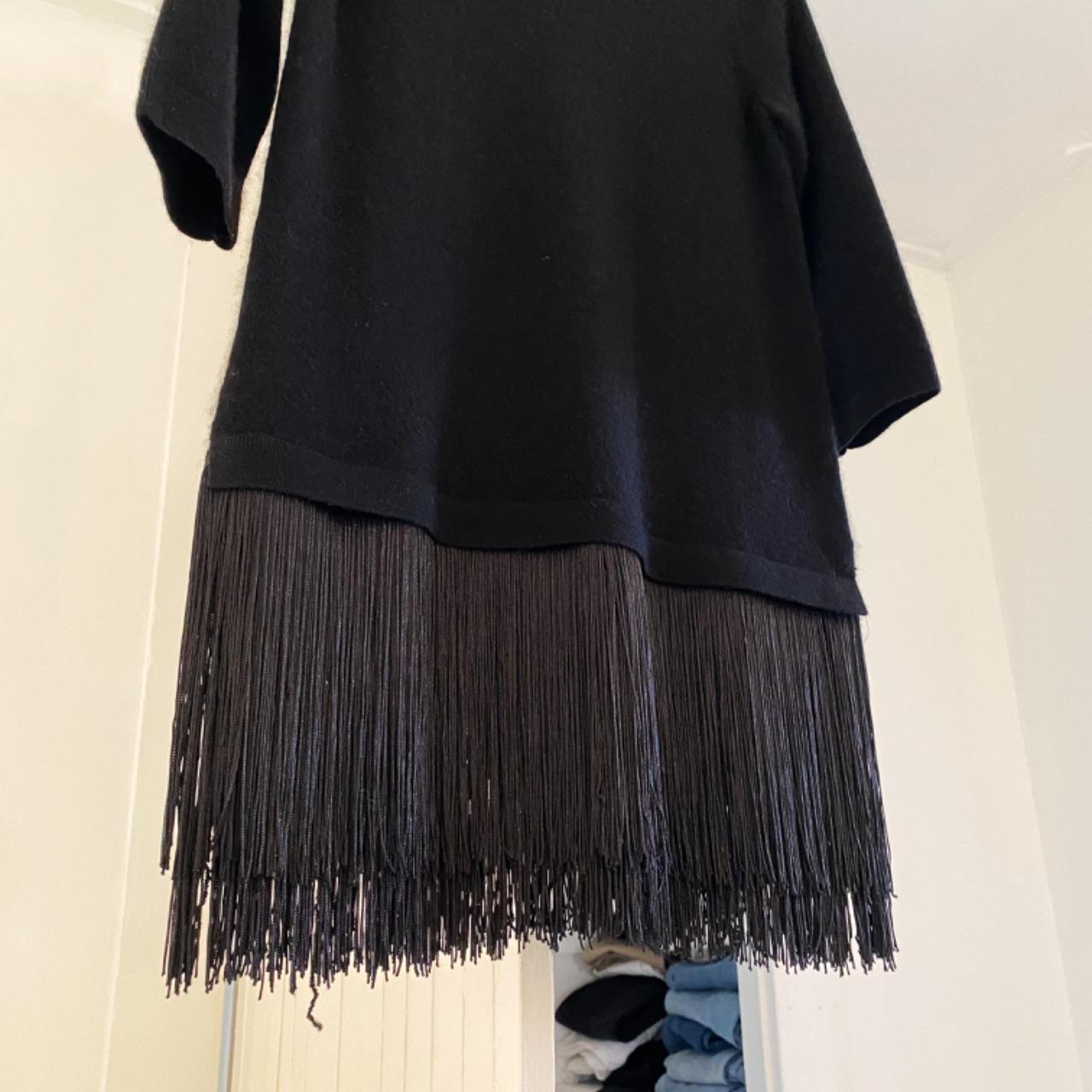 Neiman Marcus Cashmere Fringe Hem Tunic Sweater Size XS
