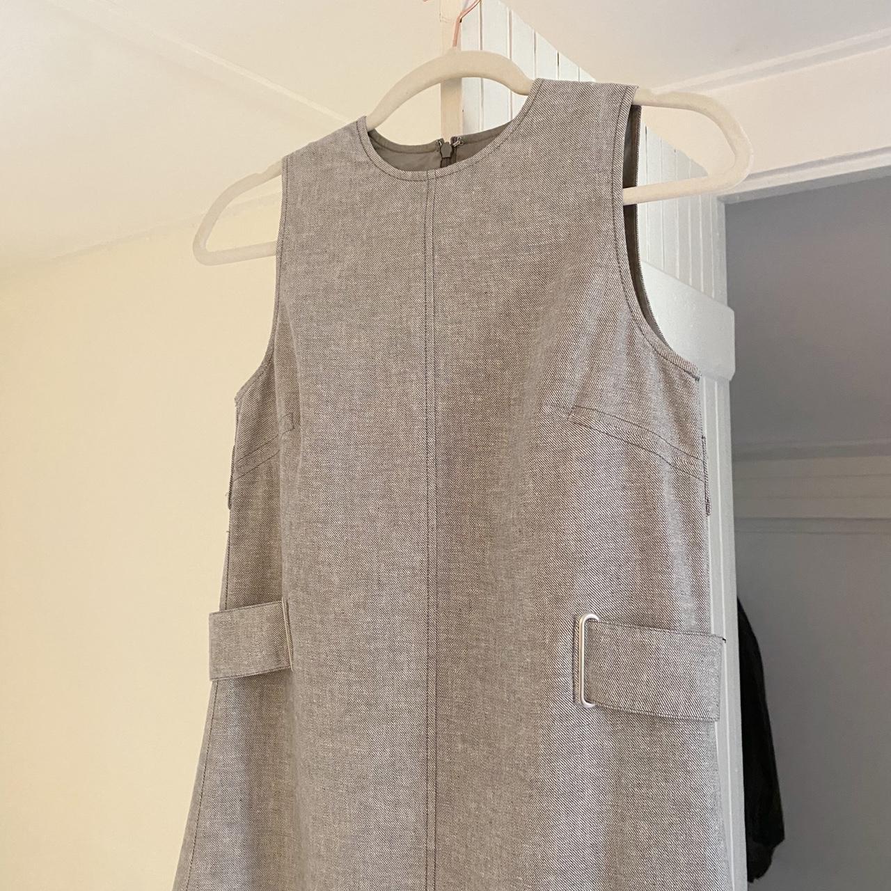 Remain Birger Christensen Linen A-Shape Mini Dress Castlerock Combo Size 2