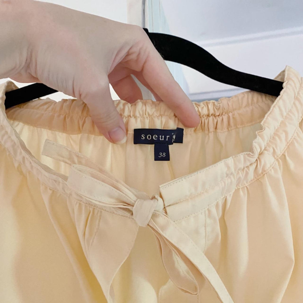 Soeur Tanger Poplin Shirt in Creme Size FR 38