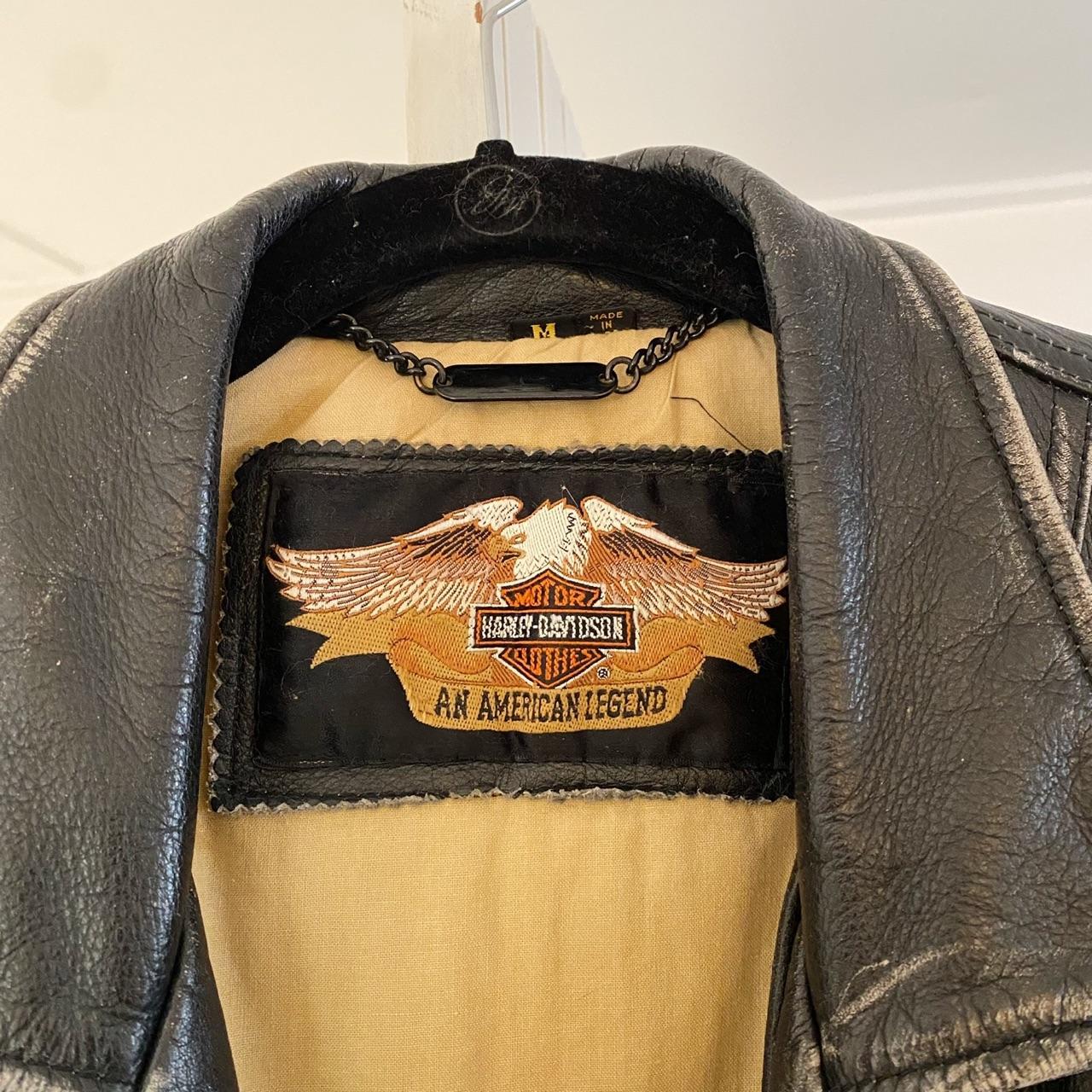 Harley Davidson Metal Masterpieces Vintage 90s Leather Riding Jacket Size M