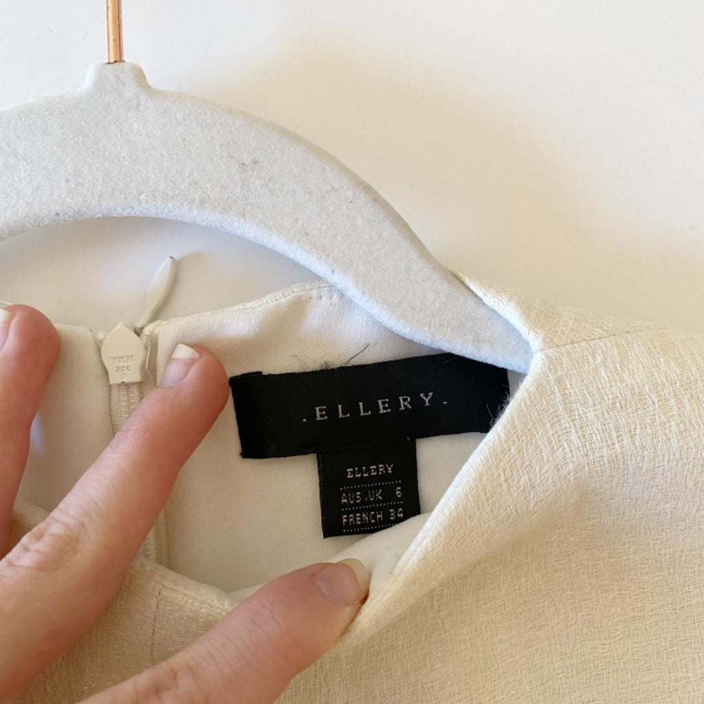 Ellery Venus Shell Peplum Top Ivory Size 2