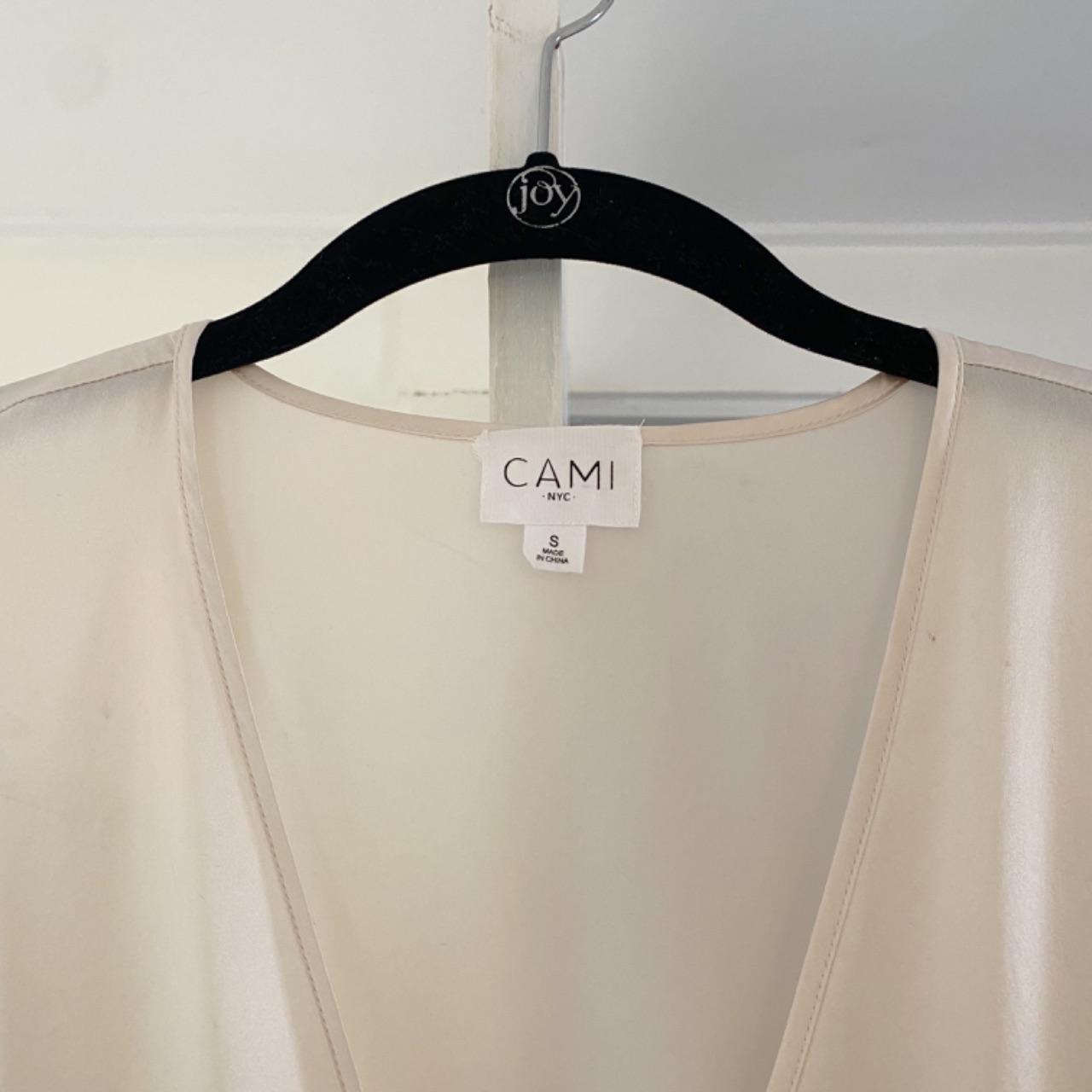 Cami NYC Allison Silk Satin Crossover Bodysuit Size S