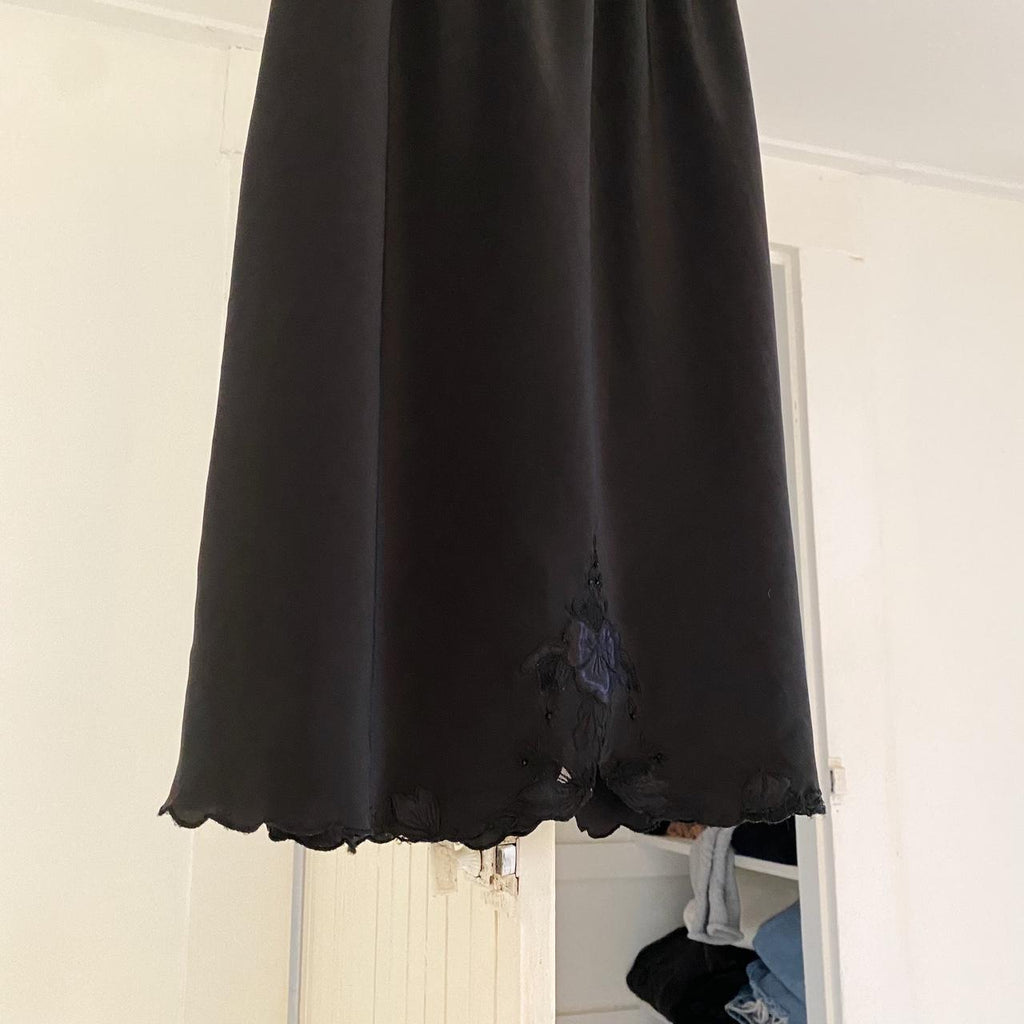 Sara Beth Vintage 80s Satin Midi Slip Skirt Size S