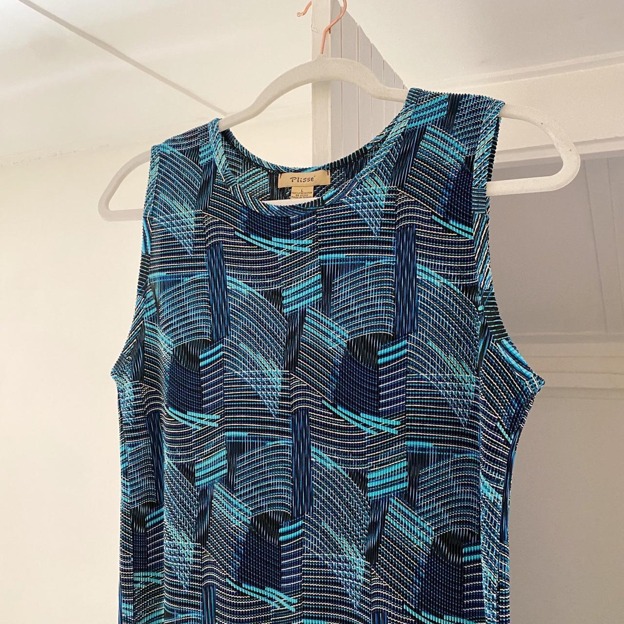 Plissé Vintage Y2K Printed Accordian Pleat Top Size L