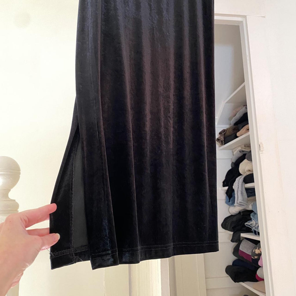 ASAP Saks Fifth Avenue Vintage 80s Velvet Maxi Skirt Size L