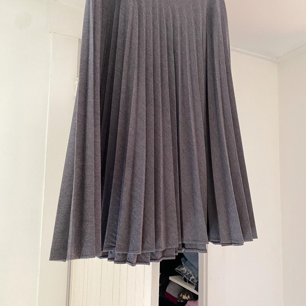 Hugo Buscati Collection Vintage 90s Wool Pleated Midi Skirt Size 8