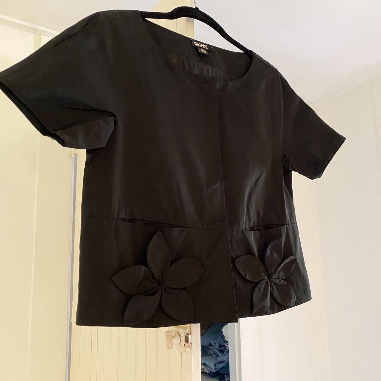 DKNY Vintage Y2K Floral Appliqué Short Sleeve Jacket Size P