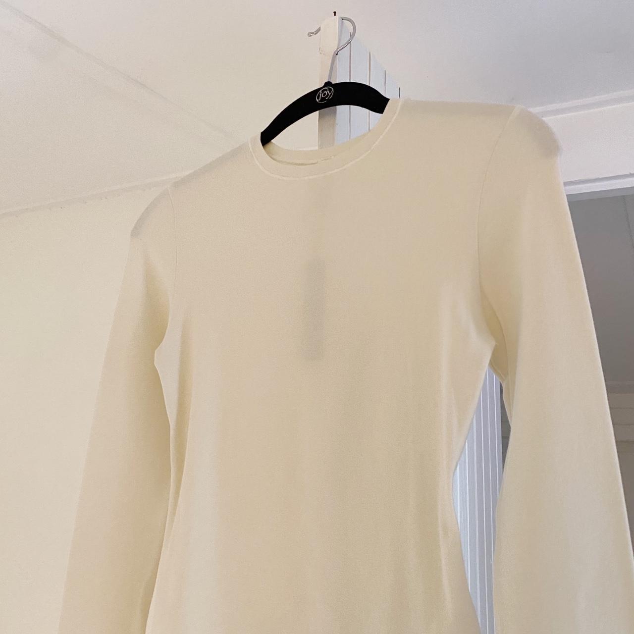 Skims Cotton Jersey Long Sleeve T-Shirt in Bone NWT Size S