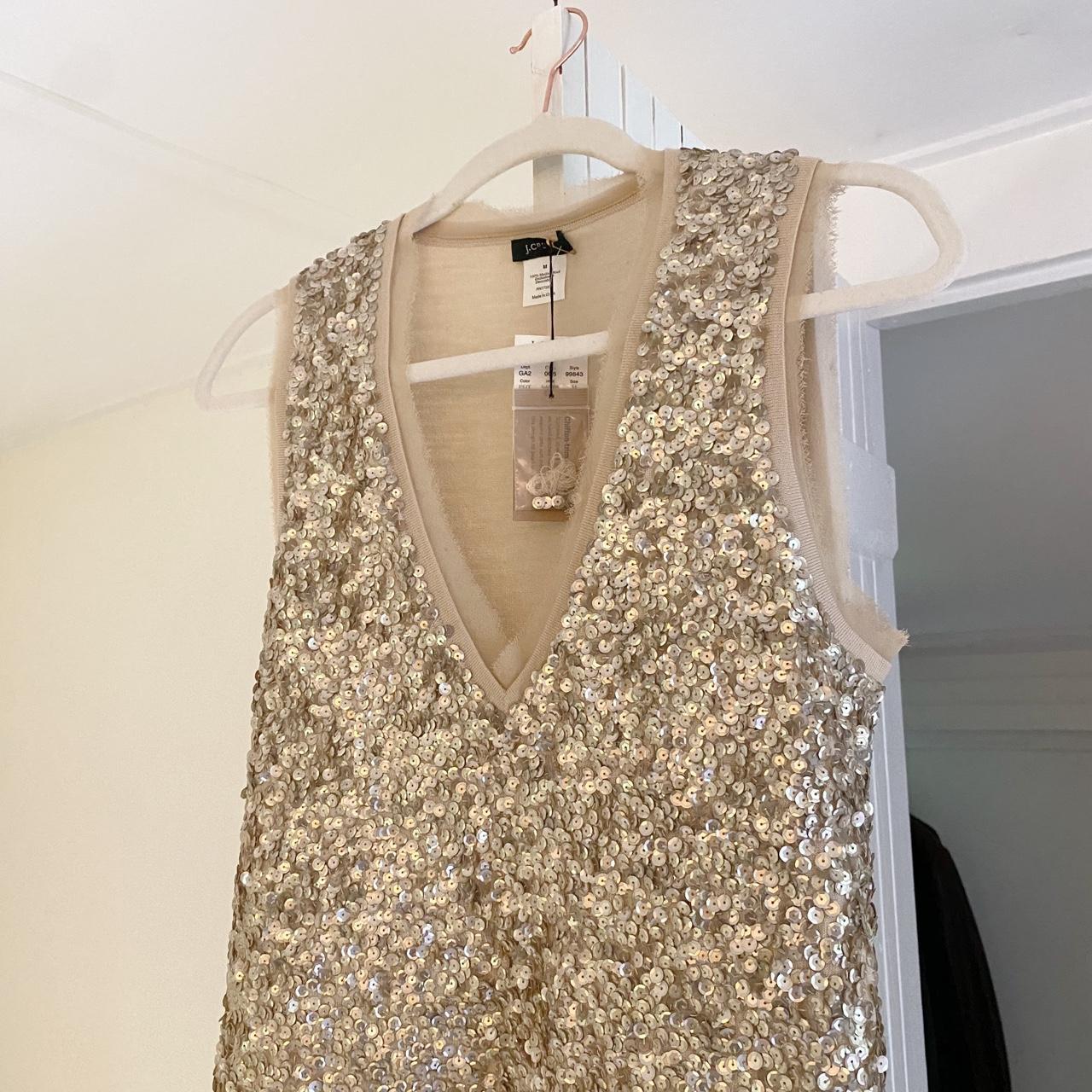 J. Crew Y2K Merino Wool Sequin Top NWT Size M